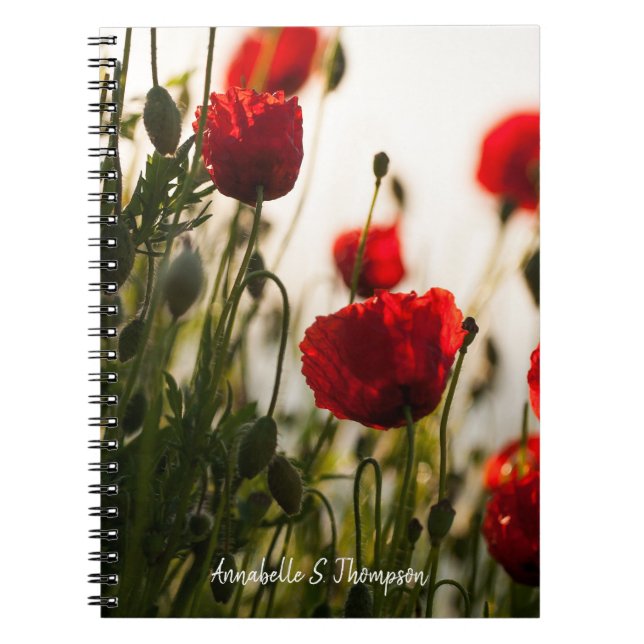 Poppy Flowers / Personalized Notebook (Front)