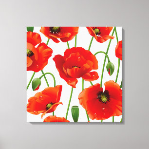 Poppy Flowers Wrapped Canvas