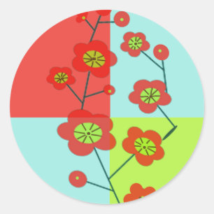 Poppy Fun Trendy Classic Round Sticker