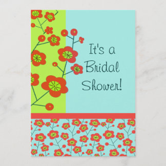 Poppy Fun Trendy Mod Floral Invitation