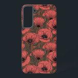Poppy garden in coral and brown samsung galaxy case<br><div class="desc">Vector pattern made of hand-drawn poppies.</div>