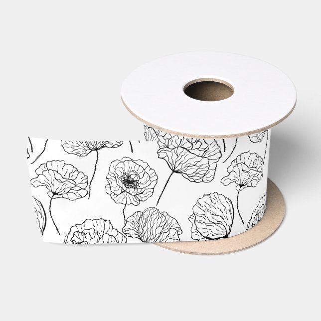 Poppy garden satin ribbon (Spool)