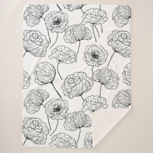 Poppy garden sherpa blanket