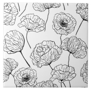Poppy garden tile
