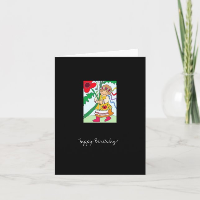 Poppy Girl Happy Birthday! Card (Front)