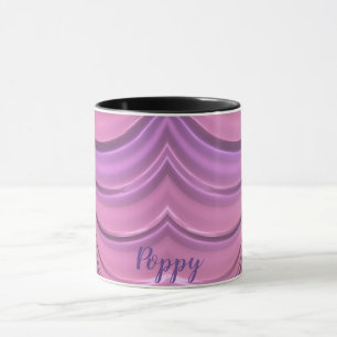 POPPY ~ GLOSSY 3D Zany Pink Mauve Fractal ~ Mug