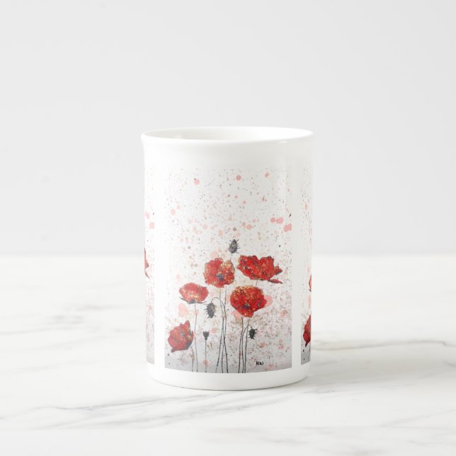 Poppy Gold - Bone china mug (Devant)