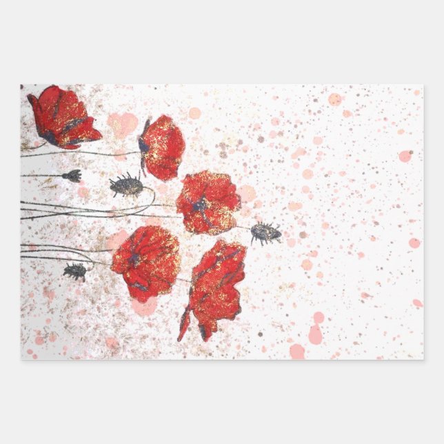 Poppy Gold wrapping paper (Front)