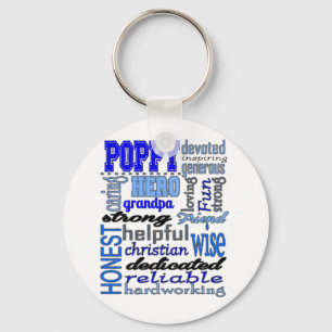 Poppy Grandpa Fathers Day Papa Pawpaw Keychain