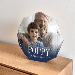 Poppy Grandpa Year Established Photo Block