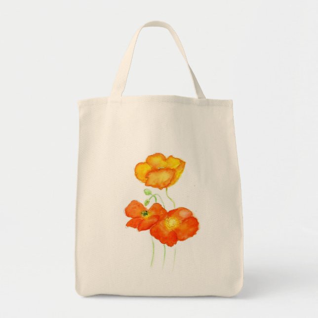 Poppy Grocery Tote Bag (Front)