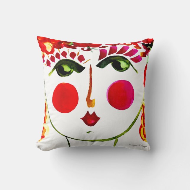 Poppy - Gypsy Garden Girl Coussin de coton (Recto)