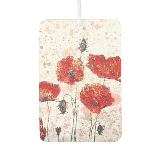 Poppy Heart Air Freshener (Front)