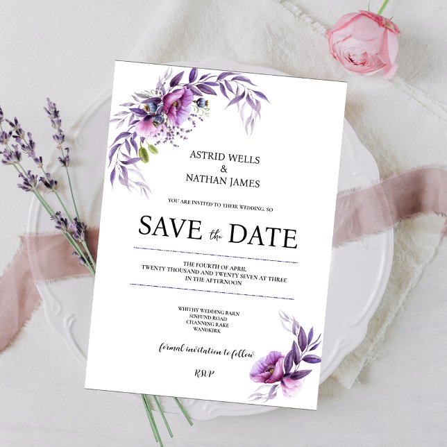 Poppy Heaven, Save the Date Wedding Invitation (Creator Uploaded)