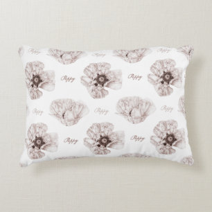 Poppy Illustrated Accent Pillow