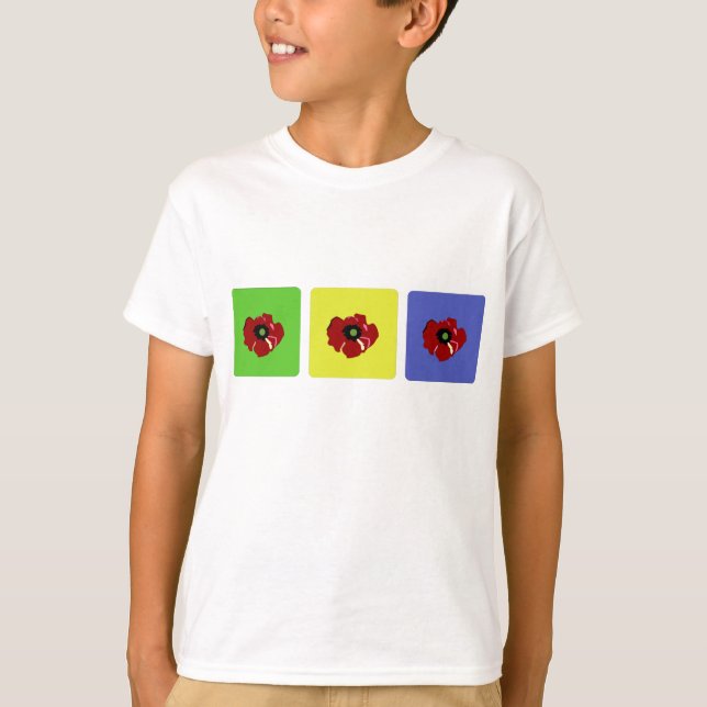 Poppy in Coloured Squares Shirt (Front)
