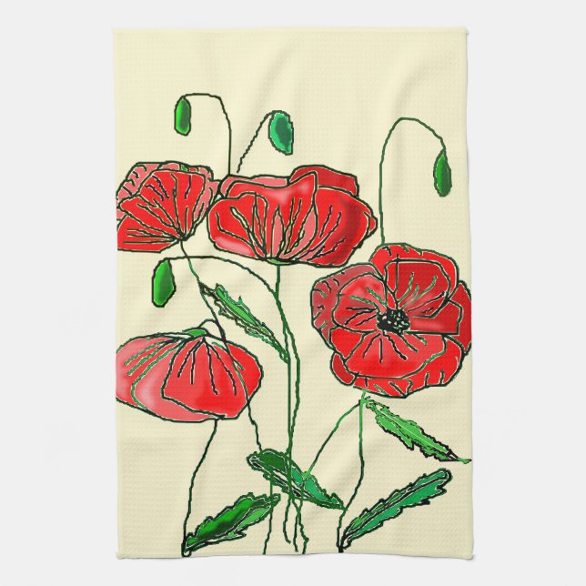 Poppy Kitchen serviettes de toilette Poppies - Cho (Vertical)