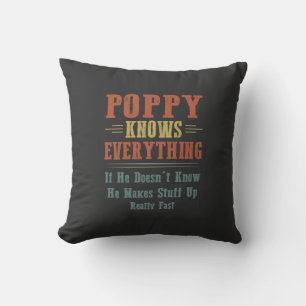 Poppy Knows Everything T-Shirt Throw Pillow