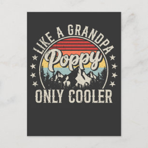 Poppy Like a Grandpa Only Cooler Retro Postcard