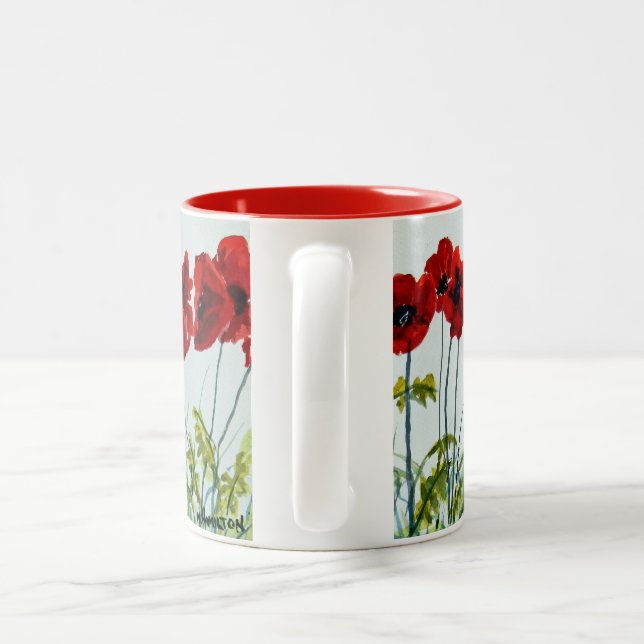 Poppy Line Dancers - Bloom Where You're Planted! Two-Tone Coffee Mug (Handle)