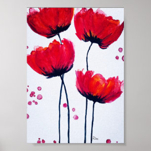 Poppy Love Canvas Poster (5x7)