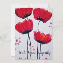 Poppy Love Flat Sympathy Card