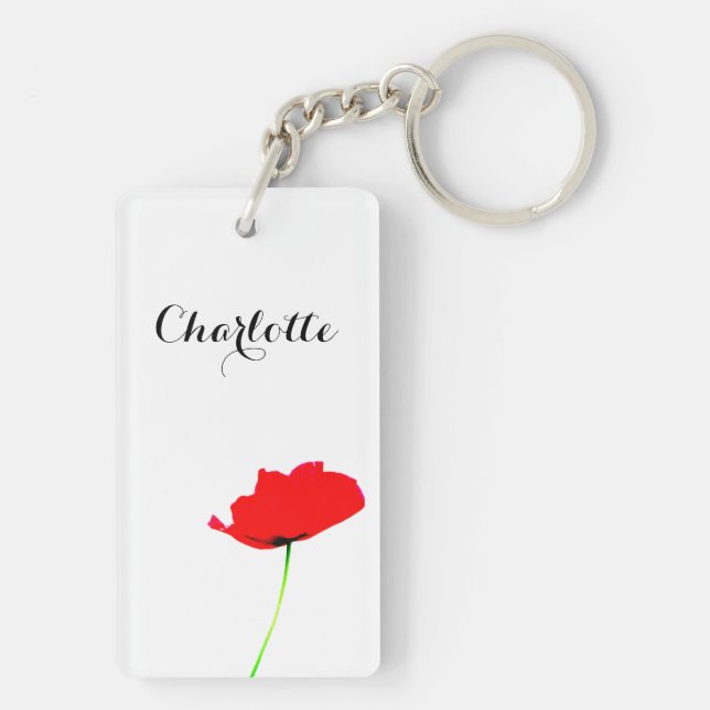 POPPY Lovely Personalized 2-sided Keychain (Back)