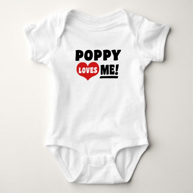 Poppy Loves Me Baby Bodysuit (Front)