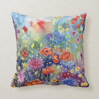 "Poppy Meadow" Throw Pillow