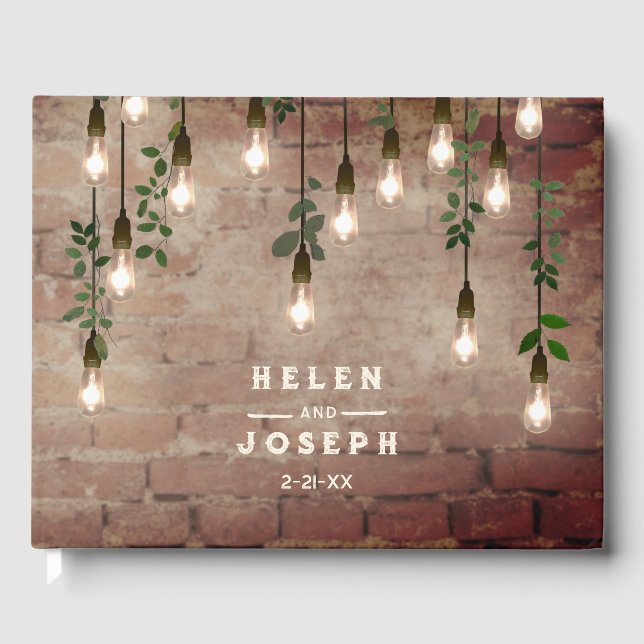 Poppy Monogram Dark Mariage Livre d'invité (Recto)