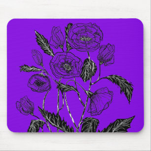 Poppy Mouse Pad Flowers Your Colours - Purple
