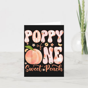 Poppy Of One Sweet Peach 1st Birthday Girl Party Card