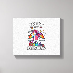 Poppy Of The Birthday Princess Unicorn Rainbow Bda Canvas Print
