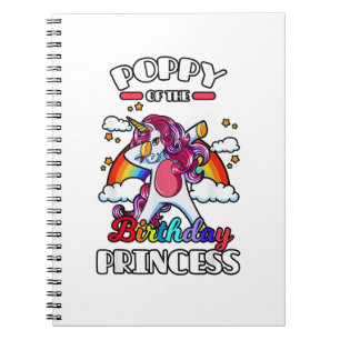 Poppy Of The Birthday Princess Unicorn Rainbow Bda Notebook