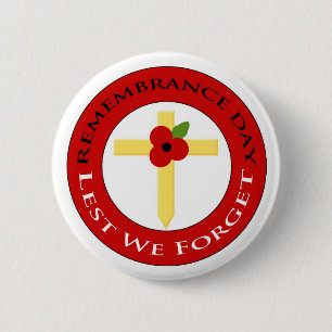 Poppy on cross - Badge 2 Inch Round Button