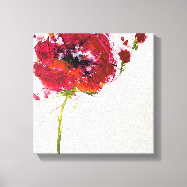 Poppy on White Canvas Print (Front)
