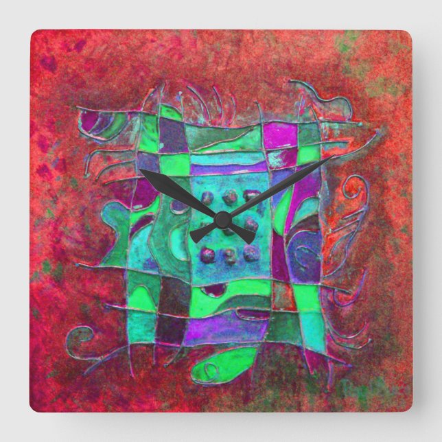 ”Poppy Opening” by Paul Buică Square Wall Clock (Front)