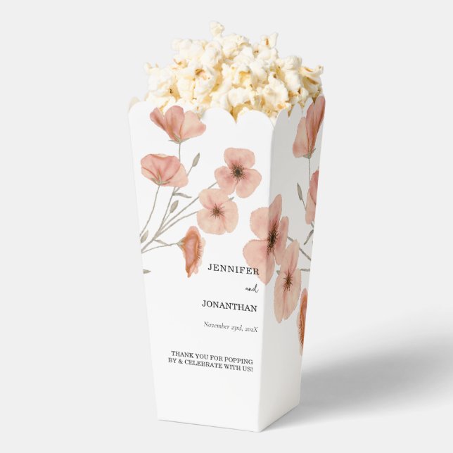 Poppy Orange Flower Wedding  Favor Box (Popped)