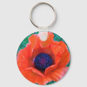 POPPY Oriental Red Orange --- Keychain