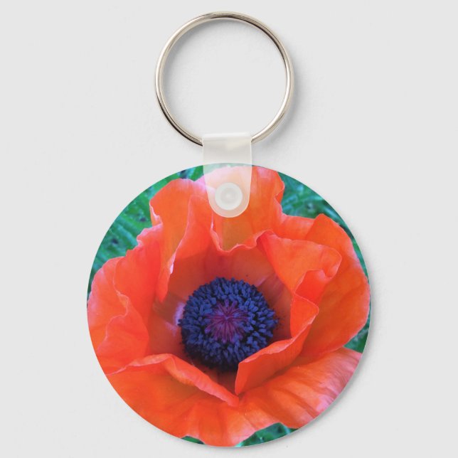 POPPY Oriental Red Orange --- Keychain (Front)
