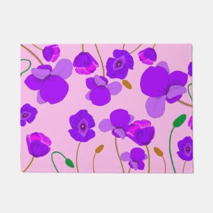 Poppy (Papaver somniferum) Lilac  Doormat