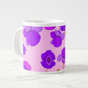 Poppy (Papaver somniferum) Lilac Large Coffee Mug