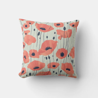 Poppy Paradise Throw Pillow