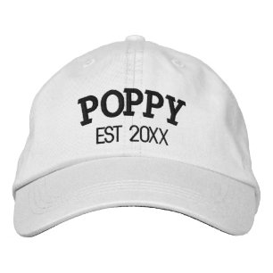 Poppy Personalized Grandpa Gift Custom Text Embroidered Hat