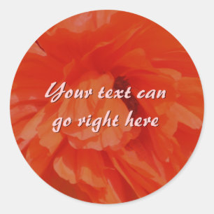 Poppy Petals Round Stickers