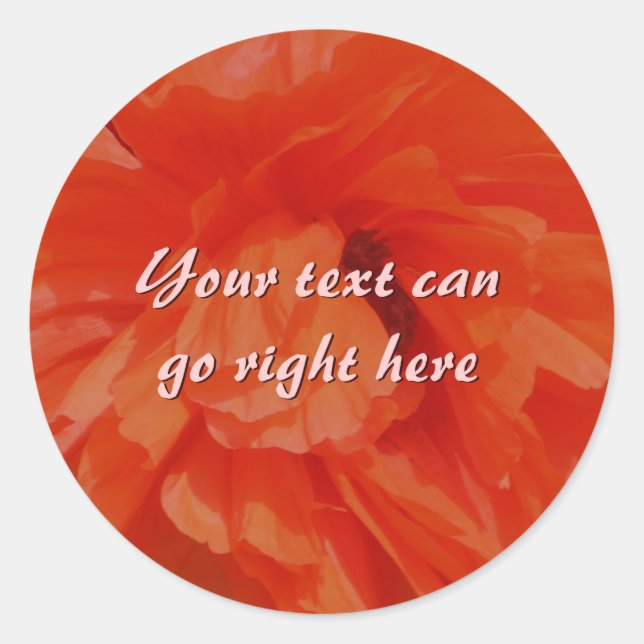 Poppy Petals Round Stickers (Front)