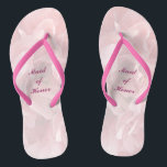 Poppy Petals Wedding Maid of Honour Flip Flops<br><div class="desc">These lovely pink poppy petal pattern Maid of Honour wedding flip flops create a soft,  delicate mood for the festive occasion ahead.   All text can be customized for your special event.</div>