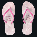 Poppy Petals Wedding Mother of Bride Flip Flops<br><div class="desc">These lovely pink poppy petal pattern Mother of the Bride wedding flip flops create a soft,  delicate mood for the festive occasion ahead.   All text can be customized for your special event.</div>