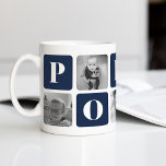 POPPY Photo Collage Coffee Mug<br><div class="desc">Customize this cute modern mug design to celebrate your favourite grandfather this Father's Day,  Christmas or birthday! Design features alternating squares of photos and deep navy blue letter blocks spelling "POPPY" in modern serif lettering. Add five of your favourite square photos (perfect for Instagram!) using the templates provided.</div>