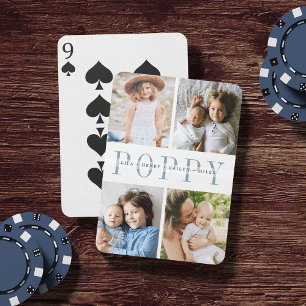 Poppy Photo Collage & Grandchildren Names Playing Cards